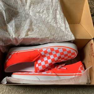 neon checkered vans